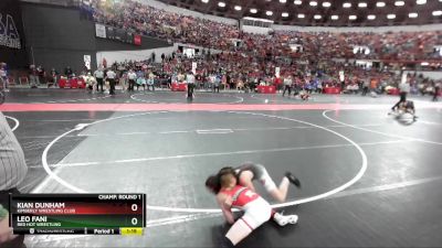 95 lbs Champ. Round 1 - Leo Fani, Red Hot Wrestling vs Kian Dunham, Kimberly Wrestling Club