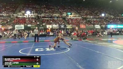 G - 107 lbs Quarterfinal - Blake Follette, Poplar Girls vs Kaylee LaPier, Butte Girls