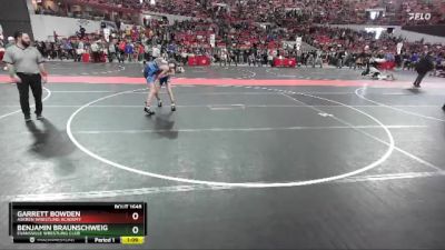 100 lbs Cons. Round 4 - Garrett Bowden, Askren Wrestling Academy vs Benjamin Braunschweig, Evansville Wrestling Club