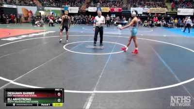 130 lbs Champ. Round 1 - Deshawn Barbee, East Anchorage High School vs Eli Armstrong, South Anchorage High School