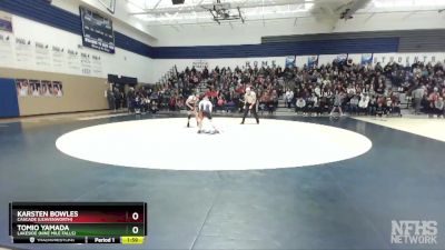 120 lbs Quarterfinal - Tomio Yamada, Lakeside (Nine Mile Falls) vs Karsten Bowles, Cascade (Leavenworth)