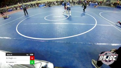 98 lbs Round Of 16 - Baylor Pugh, Highlander Youth Wrestling vs Rylan Leone, Shawnee Takedown Club