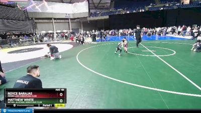 45 lbs Quarterfinal - Matthew White, Bethel AllStars Wrestling Club vs Royce Barajas, Moses Lake Wrestling Club