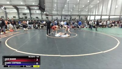 120 lbs Champ. Round 2 - Jack Baker, CA vs Kaden Costigan, AK