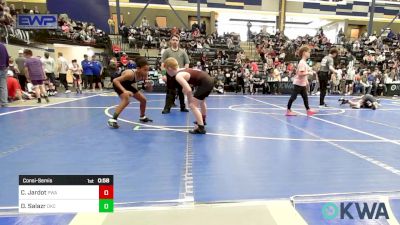 90 lbs Consolation - Carson Jardot, Perry Wrestling Academy vs David Salazr, OKC Saints Wrestling