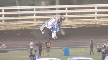 Kerry Madsen And Tasker Phillips Both Flip In Front Row Challenge Heat Race