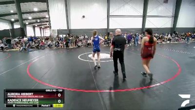 120 lbs Cons. Semi - Aurora Hiebert, Thunder Mountain Wrestling Club vs Kadence Neumeyer, Askeo International Mat Club