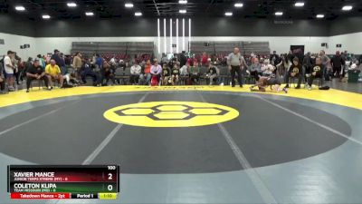 100 lbs Placement Matches (8 Team) - Xavier Mance, Junior Terps Xtreme (MY) vs Coleton Klipa, Team Missouri (MO)