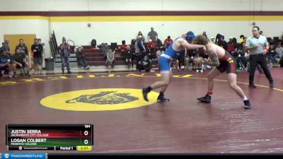 184 lbs 3rd Place Match - Logan Colbert, Modesto College vs Justin Serra, Sacramento City College