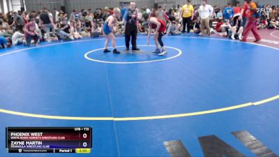 113 lbs Quarterfinal - Phoenix West, White River Hornets Wrestling Club vs Zayne Martin, Peninsula Wrestling Club