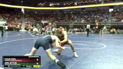 2A-150 lbs Quarterfinal - Lucas Kral, Garner-Hayfield/Ventura vs Dirk Boyles, Burlington Notre Dame