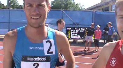 David Adams Peter van der Westhuizen Cornhhusker Duo Crushes Mile 2012 Kansas Relays