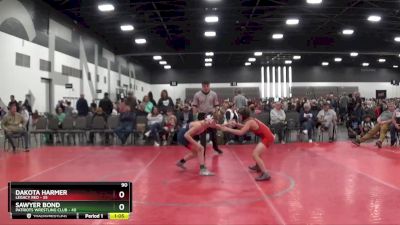 90 lbs Placement Matches (8 Team) - Sawyer Bond, Patriots Wrestling Club vs Dakota Harmer, Legacy Red