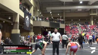 130 lbs Champ. Round 2 - Hayden Barnes, TEAM CENTRAL vs Gunner Franklin, Caney Valley Wrestling