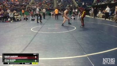 1A 195 lbs 3rd Place Match - David Hargro, Thomas Jefferson Classical Academy vs Ryan Baker, Pamlico County