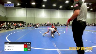 90 lbs Rr Rnd 1 - Benjamin Fisher, Heat 9U vs Karter Locust, Takedown Elite 9u