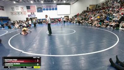 120 lbs 1st Place Match - Nathan Fish, Lingle-Ft. Laramie/Southeast vs Cannon Boren, Thermopolis