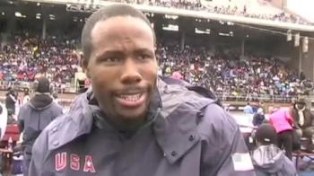 Doc Patton and Justin Gatlin after winning USA vs the World Men's 4x100