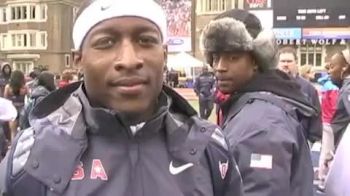 Mike Rodgers after winning USA vs World Men's 4x100