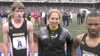 Westfield after winning the High School Boys' 4x800 Championship of America