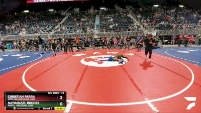 74 lbs Cons. Round 2 - Christian Parra, Worland Wrestling Club vs Nathanael Rhodes, Powell Wrestling Club