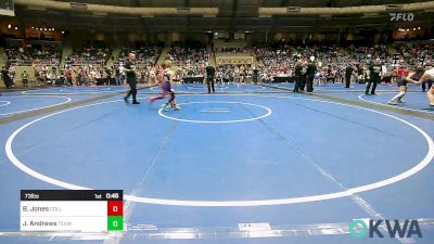 73 lbs Consi Of 16 #2 - Braxton Jones, Collinsville Cardinal Youth Wrestling vs Jeremiah Andrews, Team Tulsa Wrestling Club