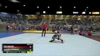 106 lbs Finals (8 Team) - Hunter Hendricks, 3A Rainier vs Zoe Brewer, 3A Willamina/Falls City