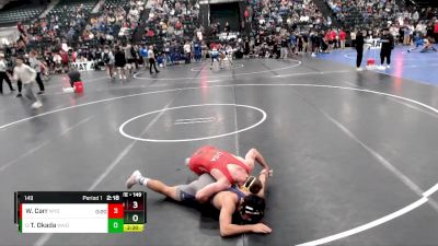 149 lbs Champ. Round 1 - Tyler Okada, Waldorf (Iowa) vs Warren Carr, Wyoming