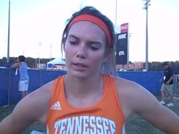 Ellen Wortham after best time in 400 Hurdles at 2012 NCAA East Prelim