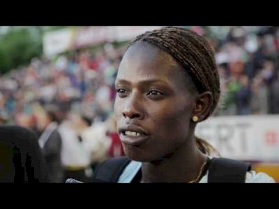 Pamela Jelimo after beating Semenya in 1:58 at Ostrava Golden Spike 2012