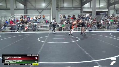 215 lbs Cons. Round 2 - Carter Atteberry, Larned Jr. Indians vs Jesse Villanueva, Maize