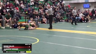 120 lbs Quarterfinal - Bodee Miller, OAK HARBOR vs Garrison Weisner, CLAY