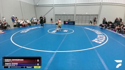 112 lbs Round 1 (6 Team) - Sarah Zimmerman, Kansas vs Taryn Evans, California Blue