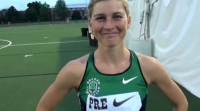 Lauren Fleshman after 10k rabbit work at the 2012 Pre Classic