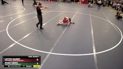 71 lbs Cons. Round 4 - Ryker Dierks, Wrestling Brotherhood vs Layton Gilbert, Centennial Youth Wrestling