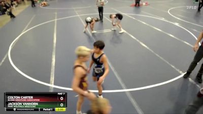 92 lbs Cons. Round 1 - Colton Carter, Blaine Wrestling Association vs Jackson VanHorn, Park Wolfpack Wrestling