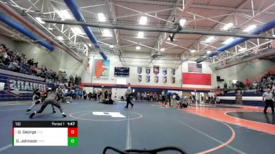 132 lbs Champ. Round 1 - Gavin George, Decatur Unity Christian vs Damome Johnson, Macomb