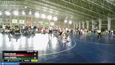 135 lbs Quarterfinal - Cash Parker, Team Idaho Wrestling Club vs Rush Miller, Riverton Wolf Pack Wrestling C