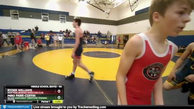 83 lbs 1st Place Match - Ryder Williams, Deer Park Ironman Wrestling Club vs Miro Parr-Coffin, Inland Northwest Wrestling Training Center