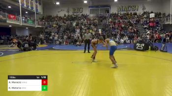 115 lbs Quarterfinal - Aidan Marecic, Wrestling University vs Kaysom Mataria, Greenville