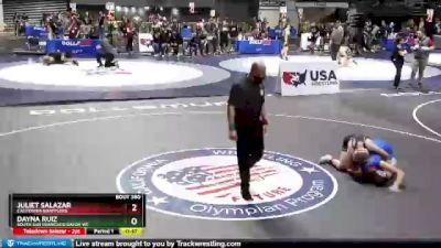 132 lbs Cons. Semi - Juliet Salazar, California Grapplers vs Dayna Ruiz, South San Francisco Gator WC