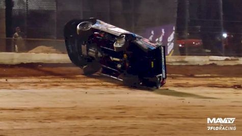 Logan Roberson Barrel Rolls After Slamming Wall At Golden Isles Speedway