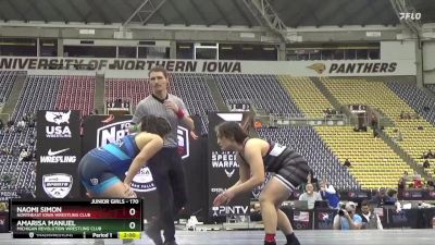 170 lbs 1st Place Match - Naomi Simon, Northeast Iowa Wrestling Club vs Amarisa Manuel, Michigan Revolution Wrestling Club