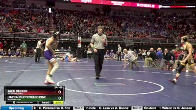 2A-106 lbs Champ. Round 2 - Jack Decker, West Marshall vs Linden Phetxoumphone, Webster City