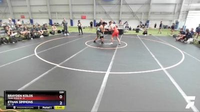 220 lbs Placement Matches (16 Team) - Brayden Kolos, Team Texas B vs Ethan Simmons, LA