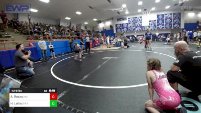 43-51 lbs Rr Rnd 4 - Avery Rosas, OKC Saints Wrestling vs Hailey Lollis, Sperry Wrestling Club