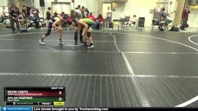 120 lbs Round 2 - Dylan Martino, Free Agent vs Devin Creitz, North Baltimore Wrestling Club