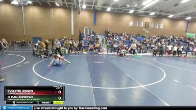 90 lbs Semifinal - Evelynn Jensen, Champions Wrestling Club vs Sloan Andrews, Sanderson Wrestling Academy