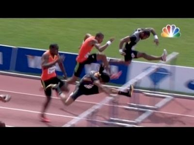 Jason Richardson wins Men's 110h after 3 false starts at 2012 adidas Grand Prix