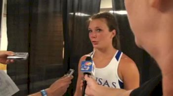 Andrea Geubelle before finding out winning jump was protested to foul at 2012 NCAA Outdoor Champs